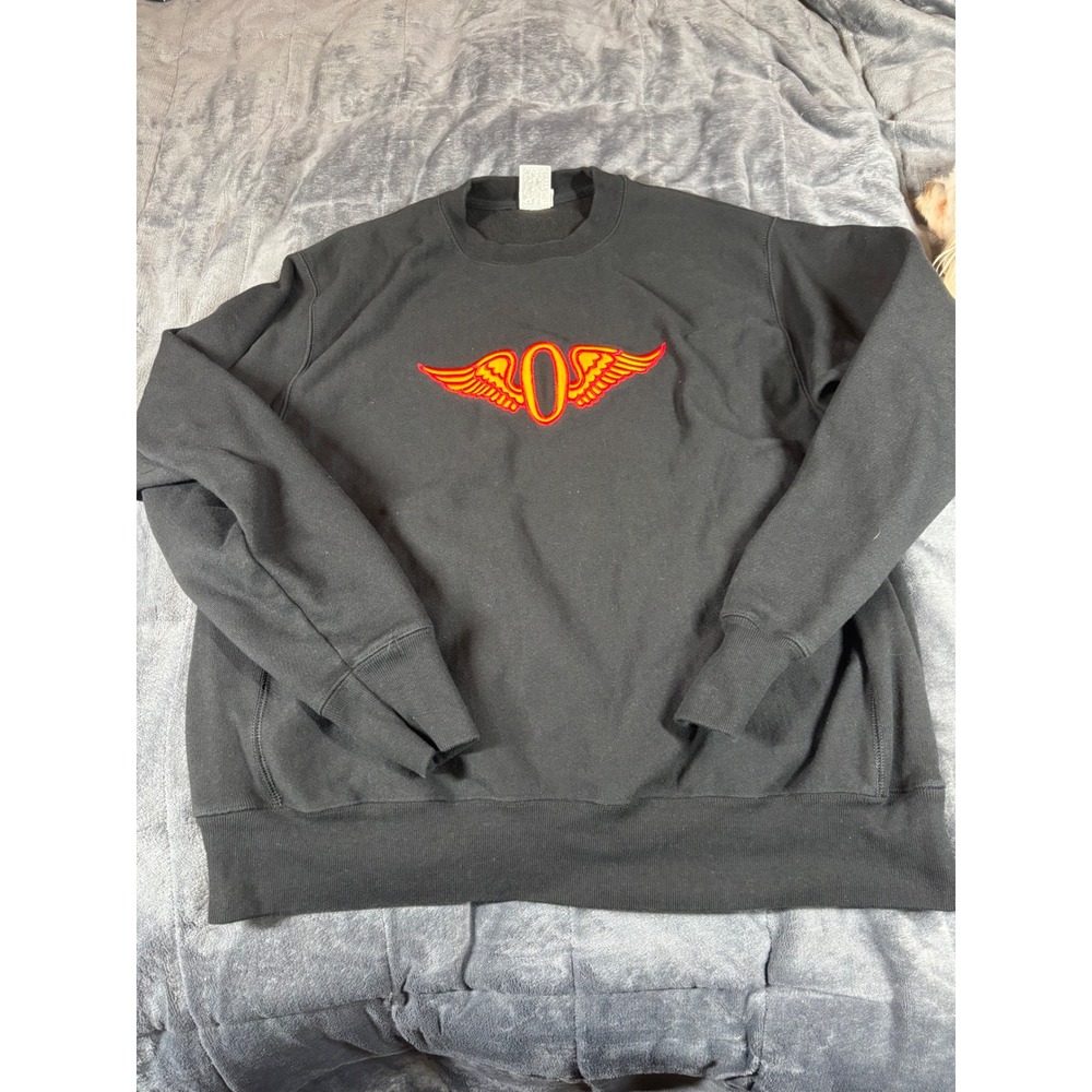 Champion Reverse Weave Sweatshirt Mens Large Black Winged Graphic Crewneck L